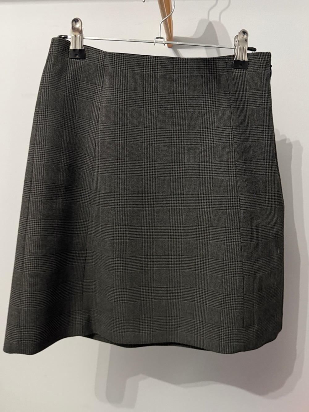 Babaton Gray Plaid A-Line Skirt